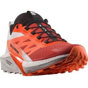 Salomon - Trailschoenen - Sense Ride 5 Lunar Rock/Shocking Orange/Fiery Red voor Heren - Maat 10 UK - Beige