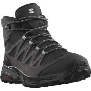 Salomon X Ward Leather Mid GTX Wandelschoenen (Heren |zwart/grijs |waterdicht)