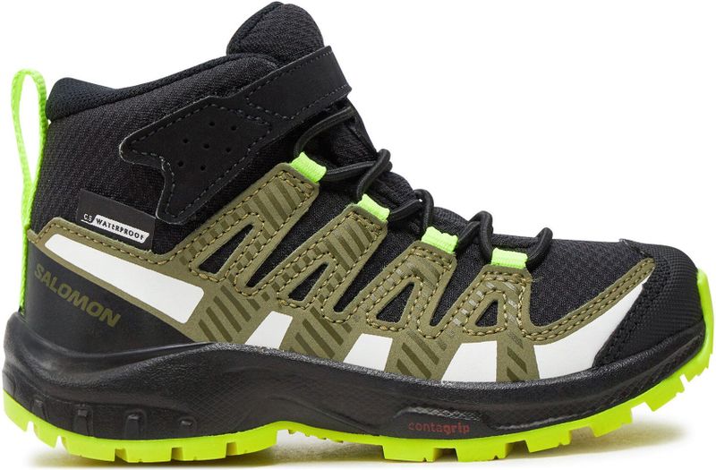 Salomon - XA Pro V8 Mid CSWP - Trailrunning Schoen - Black/Deep Lichen Green/Safety Yellow - ClimaSalomon Waterproof
