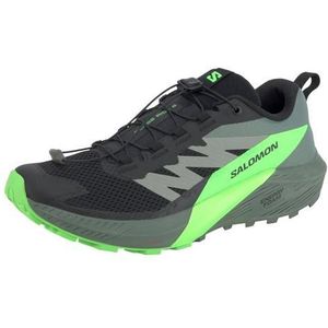 SALOMON Sense Ride Wandelschoenen voor heren, Zwart / Laurel Wreath / Groen Gecko