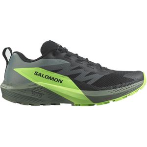 Salomon - Sense Ride 5 - Trailrunning Schoen - Black Laurel Wreath Green Gecko