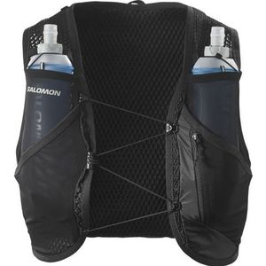 Salomon - Trail / Running rugzakken en riemen - Active Skin 8 Set Black/Metal voor Unisex - Maat XL - Zwart