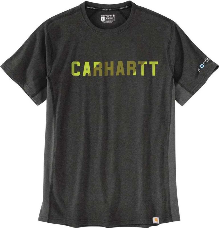 Carhartt - Force Relaxed Fit - T-shirt - Grijs - Midweight Block Logo Graphic