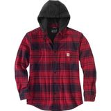 Carhartt - Flannel Fleece Lined Hooded Shirt - Oxblood - Katoen