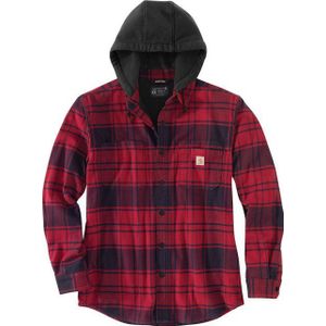 Carhartt - Flannel Fleece Lined Hooded Shirt - Oxblood - Katoen