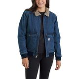 Carhartt - Relaxed Fit Denim Jacket - Damesjack - Denim - Sherpa Voering