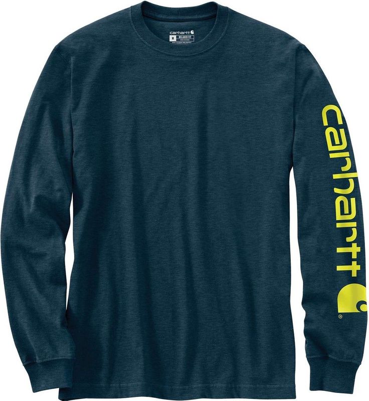 Carhartt Longsleeve Sleeve Logo T-Shirt L S Night Blue Heather