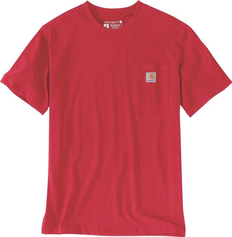 Carhartt K87 Pocket S S T-Shirt Fire Red Heather