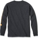 Carhartt Sleeve Logo T-Shirt L S Carbon Heather