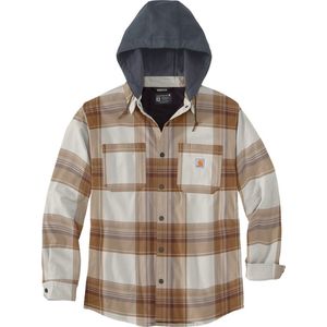 Carhartt Overhemd Flannel Sherpa Voering Hoodie Bruin