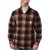 Carhartt Relaxed Fit Heavyweight Flannel Sherpa Casual Vest Heren Bruin dessin