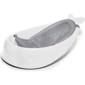 Skip Hop Moby Smart Sling 3-traps badkuip, PVC-vrij, ftalaatvrij, antislip badkuip voor pasgeborenen met afvoerstop (geboorte tot 11 kg, wit)