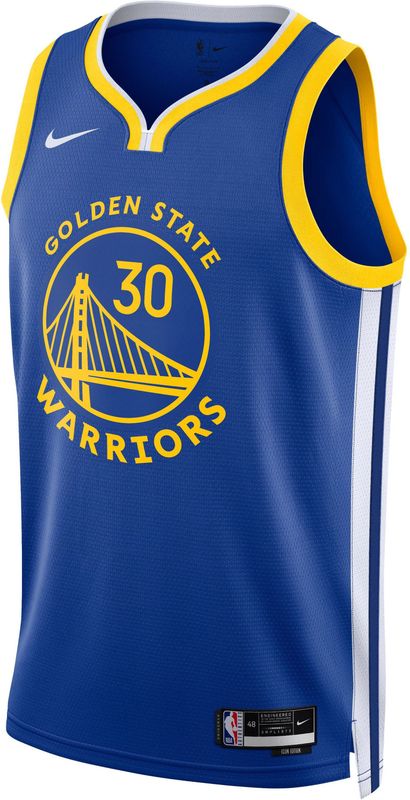 Golden State Warriors Icon Edition Nike Dri-FIT Swingman NBA-jersey voor heren - Blauw