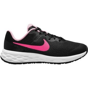 Nike Revolution 6, Big Kids' Road Running Shoes, Black/Hyper Pink-Pink Foam, 36,5 EU, zwart, goud, grijs, 36.5 EU