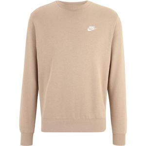 Nike - Sportswear Club Fleece Crew Sweater - Lichtbruin - Wit