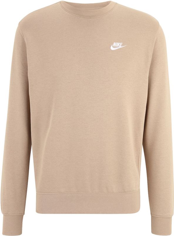 Nike - Sportswear Club Fleece Crew Sweater - Lichtbruin - Wit
