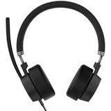 Lenovo Go On Ear headset Kabel Computer Stereo Zwart Ruisonderdrukking (microfoon) Volumeregeling, Microfoon uitschakel