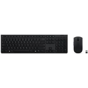 Lenovo Slim Combo II ES MC00011728 draadloos toetsenbord en muis, zwart, QWERTY Spaans