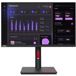 Lenovo - Thinkvision T24I-30 - Monitor - Zwart - 60,5 cm (23,8 inch) - Full HD