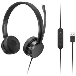 Lenovo 4XD1K18260 hoofdtelefoon/headset Bedraad Hoofdband Muziek/Voor elke dag USB Type-A Zwart