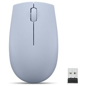 Compacte draadloze Lenovo 300 muis (Frost Blue) met batterij