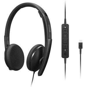 Lenovo 4XD1M45626 hoofdtelefoon/headset Bedraad Hoofdband USB Type-C Zwart