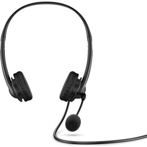 HP - PC Cablate stereo-hoofdtelefoon, USB-A, bedieningselementen geïntegreerd in de kabel, opvouwbare microfoon, bekleding van eco-leer, ruisonderdrukking, verstelbare hoofdband, ruisonderdrukking,