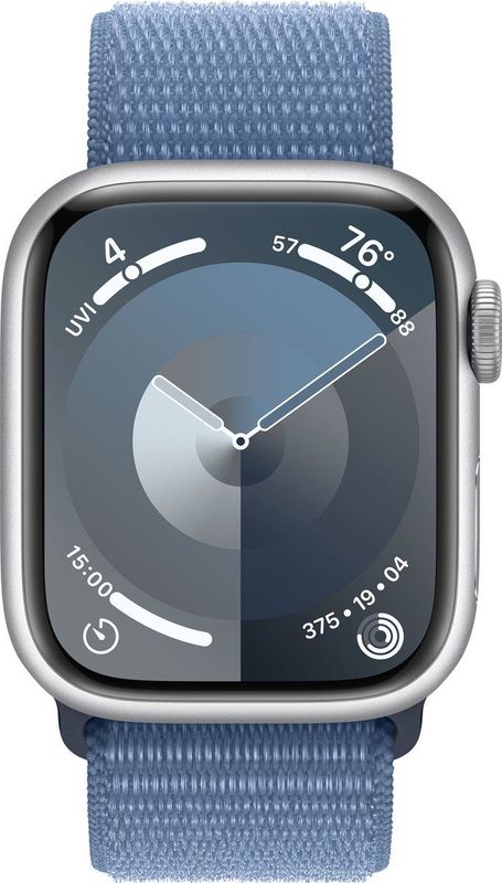 Apple Watch Series 9 41mm Case with Winter Blue Sport Loop Sterrenlicht Aluminium