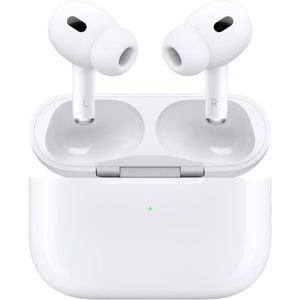 Apple AirPods Pro 2 draadloze oortjes, Bluetooth-koptelefoon, actieve ruisonderdrukking, Gehoorapparaat-feature, transparantie, persoonlijke ruimtelijke audio, hifi-geluid, H2 chip, opladen via USB C