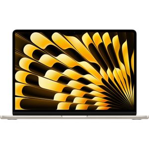 Apple 2024 13” MacBook Air met M3-chip: 13,6” Liquid Retina-display, 8 GB centraal geheugen, 256 GB SSD-opslag, toetsenbord met achtergrondverlichting, 1080p FaceTime HD-camera, Touch ID; Sterrenlicht