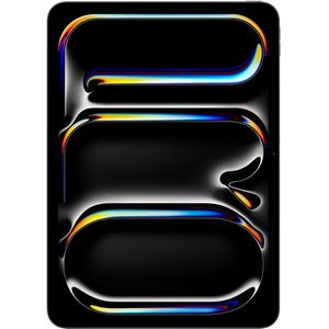 Apple iPad Pro 11"" (M4): Ultra Retina XDR-display, 512 GB, Landscape 12‑MP camera aan de voorkant/12‑MP camera aan de achterkant, wifi 6E + 5G mobiel internet met e‑sim, Standaardglas – Spacezwart