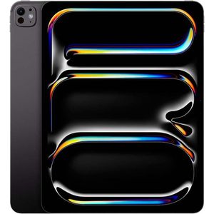 Apple iPad Pro 13"" (M4): Ultra Retina XDR-display, 1 TB, Landscape 12 MP camera aan de voorkant/12 MP camera aan de achterkant, LiDAR-scanner, wifi 6E, Face ID, Standaardglas – Spacezwart