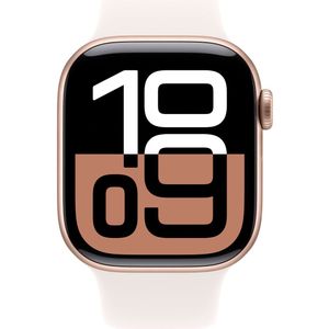 Apple Watch Series 10 - Wifi - 42mm - Rose Gouden Aluminium Case met Light Blush Sportbandje - M/L