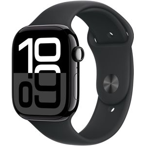 Apple Watch Series 10 - Wifi - 46mm - Zwarte Aluminium Case met Zwart Sportbandje - M/L