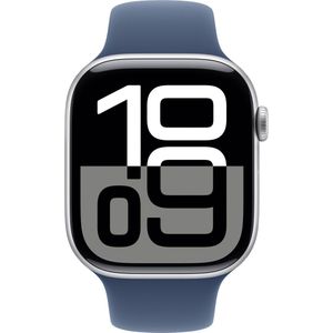 Apple Watch Series 10 Aluminium Silber Silber 42mm M/L (150-200 mm Umfang) Denim GPS + Cellular
