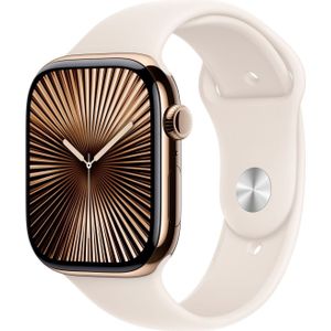 Apple Watch Series 10 GPs + Cellular 46mm Starlight Sport Band S/m Smartwatch Gold