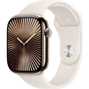 Apple Watch Series 10 4G 46mm Titanium Goud Sportband M/L