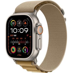 Apple - Watch Ultra 2 - Smartwatch - Sahara-beige Alpine-bandje - Robuuste kast van natuur titanium