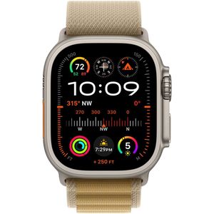 Apple Watch Ultra 2 GPS + Cellular 49mm Natural Titanium Case with Tan Alpine Loop - Large