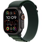 Apple - Watch Ultra 2 - Smartwatch - Donkergroen Alpine-bandje - Robuuste Kast van Zwart Titanium