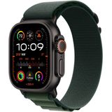 Apple - Watch Ultra 2 - Smartwatch - Donkergroen Alpine-bandje - Robuuste Kast van Zwart Titanium