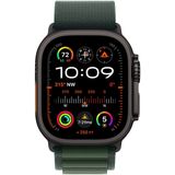 Apple - Watch Ultra 2 - Smartwatch - Donkergroen Alpine-bandje - Robuuste Kast van Zwart Titanium