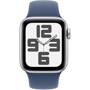 Apple Watch SE (GPS) 44mm Aluminiumgehäuse silber, Sportarmband denim (M/L)