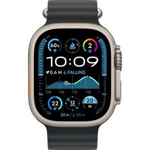 Apple Watch 49mm Ocean Band Extension Natural Titanium Finish Black