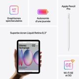 Apple - iPad Mini - Tablet - Sterrenlicht - 256 GB - A17 Pro Chip