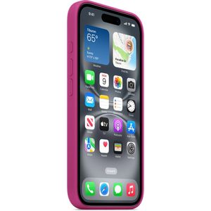 Apple Silicone Backcover MagSafe voor de iPhone 16 Fuchsia