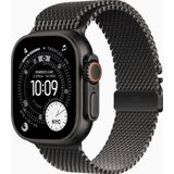 Apple - Watch Ultra 3 - Smartwatch - 49mm - Zwart Titanium Behuizing - Zwart Milanese Loop Medium