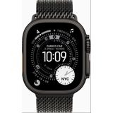 Apple - Watch Ultra 3 - Smartwatch - 49mm - Zwart Titanium Behuizing - Zwart Milanese Loop Medium