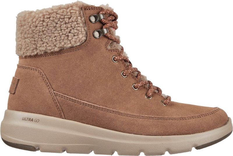 Skechers - On-the-GO Glacial Ultra - Regenlaarzen - Bruin - Suède met Synthetische Voering