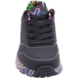 Skechers Sneakers UNO LITE-LOVELY LUV - Zwart/Multicolour - Veterschoenen met Bedrukte Zool